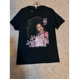 Janet Jackson Together Again 2023 Tour Black T-shirt Med - Pinhole on back